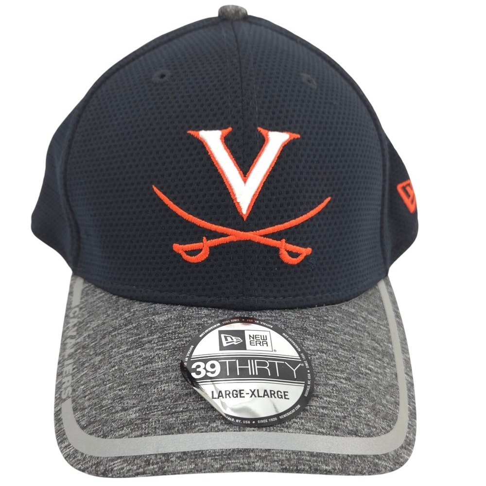 New Era Virginia Cavaliers Hat Mens Large/XL Navy Gray 39THIRTY Stretch Fit NEW